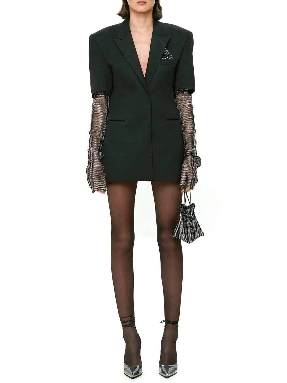 Cotton-Blend Mini Blazer Dress