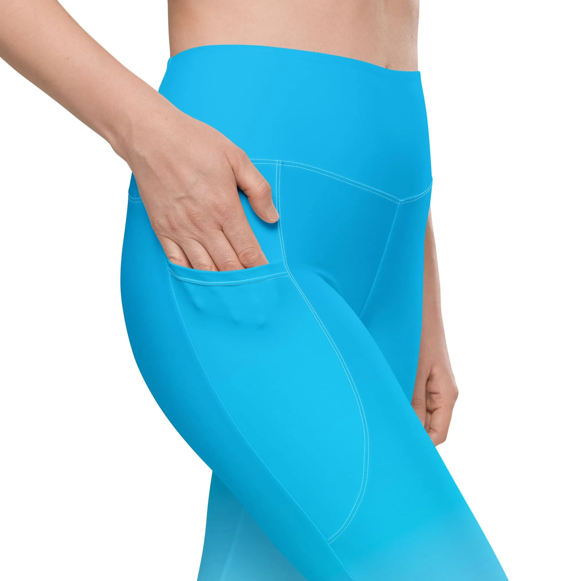 Sky Blue Blend Leggings with pockets